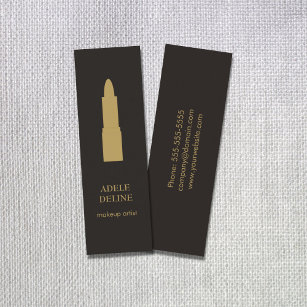 Minimalistischer dunkelgrauer Lipstick-Artist Mini Visitenkarte