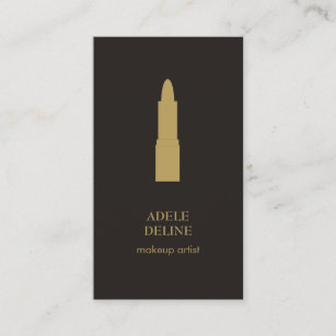 Minimalistischer dunkelgrauer Lipstick-Artist Visitenkarte