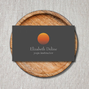 Minimalistischer dunkelgrauer orange visitenkarte
