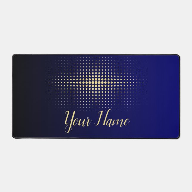 Minimalistischer dynamischer Pulsar Abstrakt Golde Schreibtischunterlage (Vorderseite)