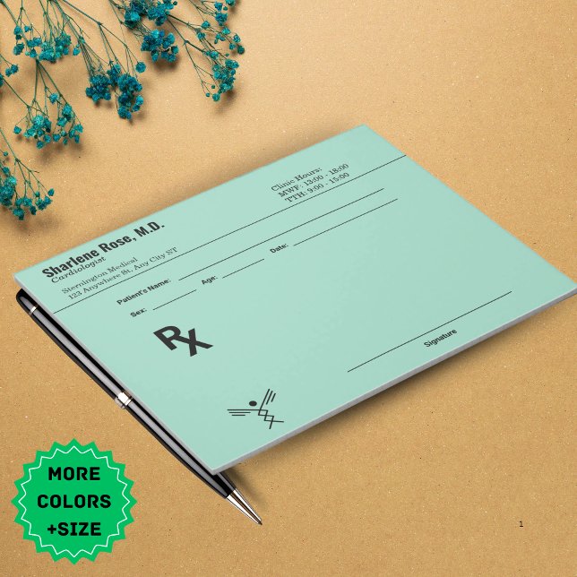 Minimalistischer Editor für benutzerdefinierte Pre Notizblock (Minimalist Custom Prescription Notepad – Editable RX Pad)