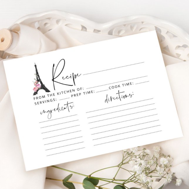 Minimalistischer Eiffelturm Paris Bridal Rezeptkar (Von Creator hochgeladen)