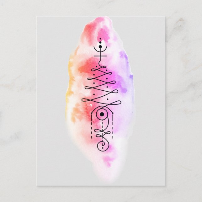 Minimalistischer Einalom Doodle-Regenbogen Postkarte (Vorderseite)