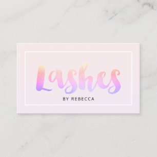 Minimalistischer, einfach rosa Rainbow Lashes Visitenkarte