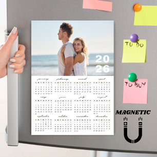 Minimalistischer einfacher 2026er Kalender-Foto-Ma Magnetkarte