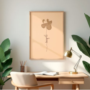 Minimalistischer einfacher Blumenwandkunst Poster