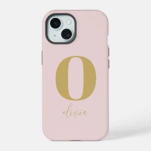 Minimalistischer einfacher Chic Blush Rosa Gold Mo iPhone 15 Hülle