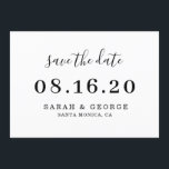 Minimalistischer einfacher Chic Save the Date Einladung<br><div class="desc">Moderne,  minimalistisch-schwarz-weiße Save the Date Karte</div>
