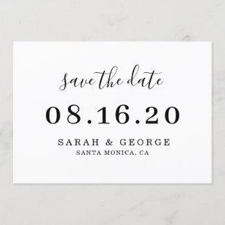 Minimalistischer einfacher Chic Save the Date Einladung