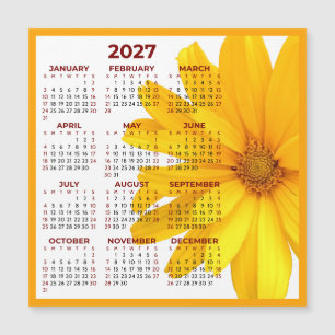 Minimalistischer einfacher floraler Magnetkalender Magnetkarte