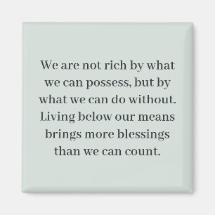 Minimalistischer Einfacher Lebenssegen-Spruch Magnet