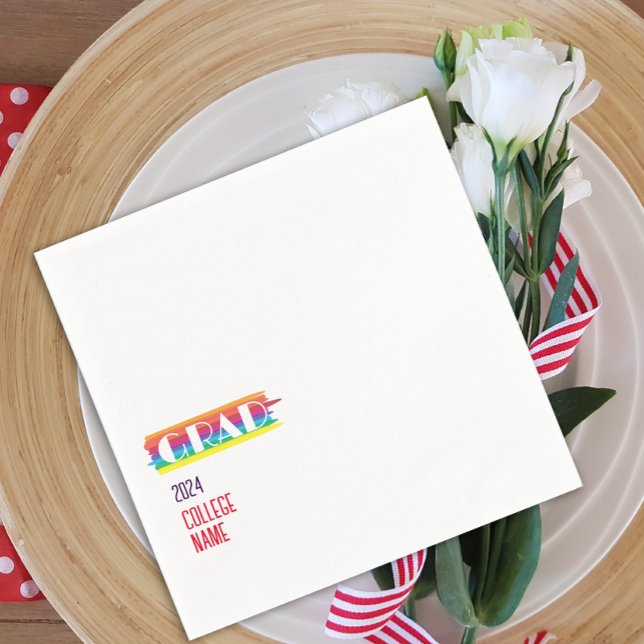 Minimalistischer einfacher Regenbogen Absolvent Serviette (Von Creator hochgeladen)