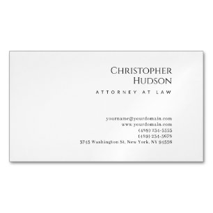 Minimalistischer Einfacher Schlichter Rechtsanwalt Magnetische Visitenkarte