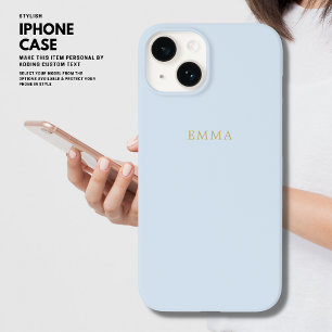 Minimalistischer Einfacher Stylischer Chic Blauer iPhone 14 Hülle