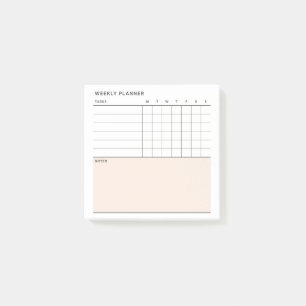 Minimalistischer Einfaches Wöchentlicher Planungsk Post-it Klebezettel