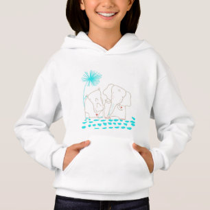 Minimalistischer Elefant und Flusspferd - Aqua und Hoodie