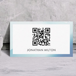 Minimalistischer Elegant Blue White Consultant QR- Visitenkarte