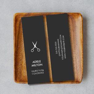 Minimalistischer Elegant Dark Gray White Haarbstyl Mini Visitenkarte