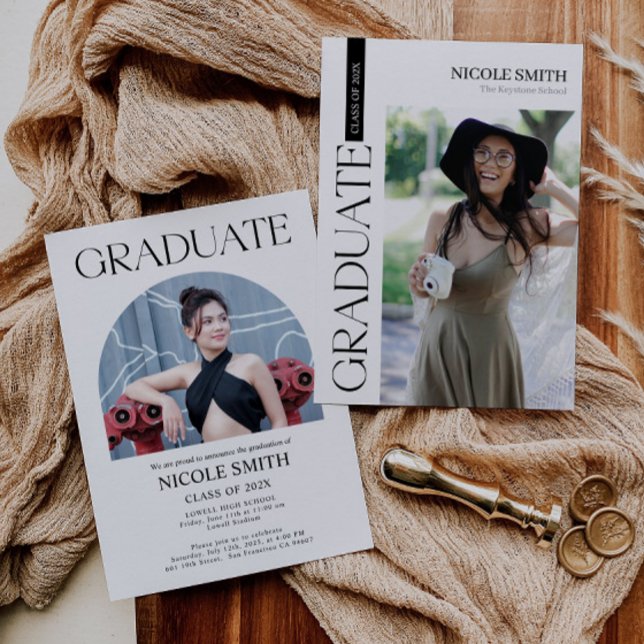 Minimalistischer eleganter Abschluss Einladung (Von Creator hochgeladen)