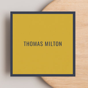 Minimalistischer, eleganter Blue Yellow Berater Quadratische Visitenkarte