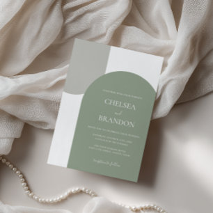 Minimalistischer Eleganter Bohemian Bogen Hochzeit Einladung