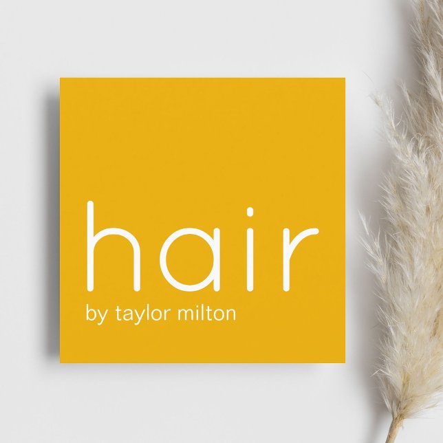 Minimalistischer, eleganter, gelber Stylist Quadratische Visitenkarte (Von Creator hochgeladen)