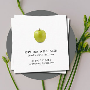 Minimalistischer Eleganter Grüner Apple Nutritioni Quadratische Visitenkarte
