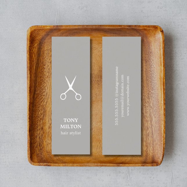 Minimalistischer Eleganter Hellgrau Mini Visitenkarte (Von Creator hochgeladen)