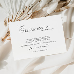 Minimalistischer Eleganter Hochzeitssender Empfang Begleitkarte