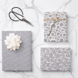 Minimalistischer Eleganter neutraler Grauschick Ab Geschenkpapier Set