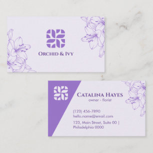 Minimalistischer eleganter Orchid Visitenkarte