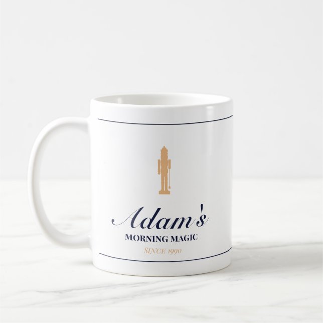 Minimalistischer eleganter personalisierter Weihna Kaffeetasse (Links)