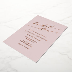 Minimalistischer Eleganter Rosa Brautparty-Roségol Folieneinladung
