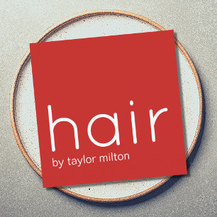 Minimalistischer Eleganter Roter Weißhaarstil Quadratische Visitenkarte