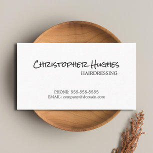 Minimalistischer eleganter schlichter weißer visitenkarte