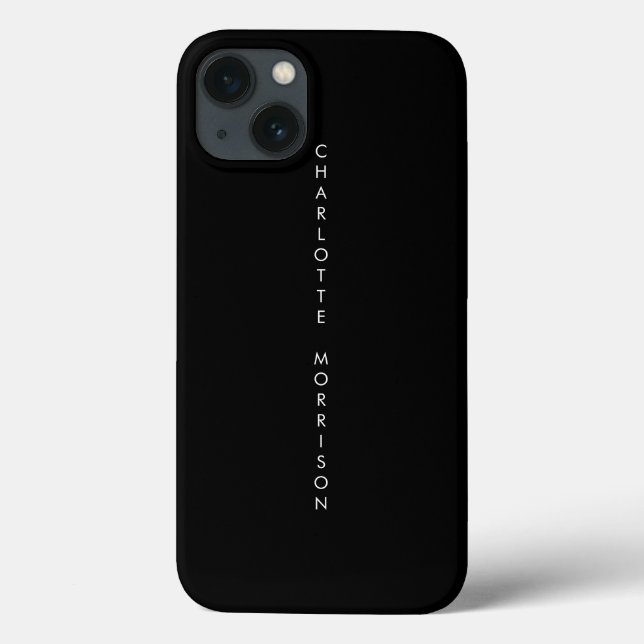Minimalistischer, eleganter vertikaler Name monosc Case-Mate iPhone Hülle (Rückseite)