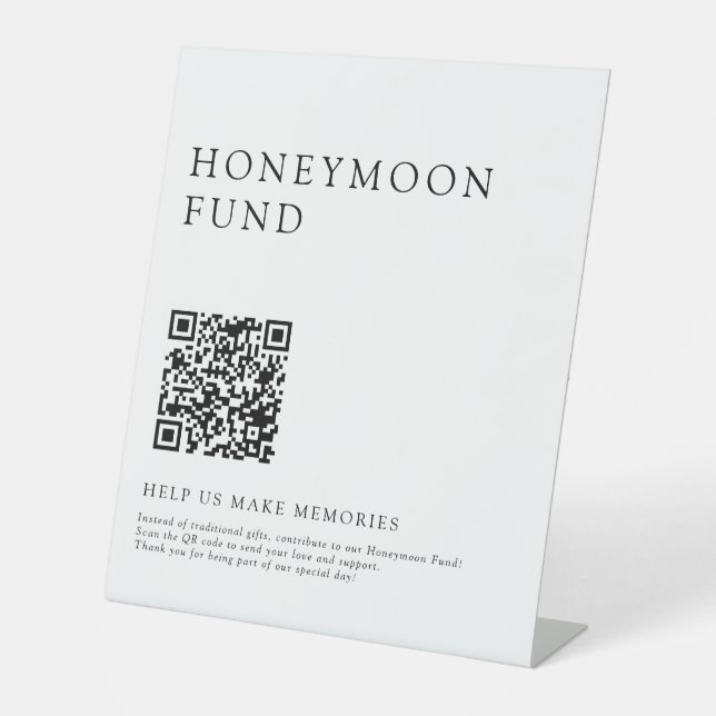 Minimalistischer Eleganter Wedding Honeymoon Fund  Sockelschild (Vorderseite)