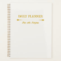 Minimalistischer Elfenbein-Gold-Planer