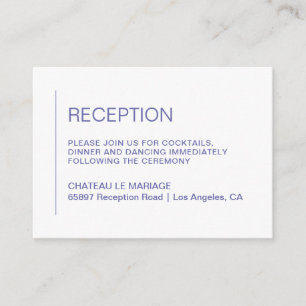 Minimalistischer Empfang Begleitkarte