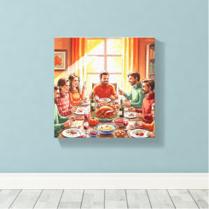 Minimalistischer Erntedank Abendessen an der Burg Leinwanddruck