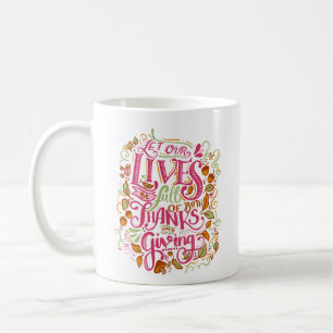 Minimalistischer Erntedank Wärme Freundlichkeit Fe Kaffeetasse