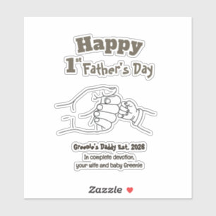Minimalistischer erster Vatertag Daddy Anime-Stil Aufkleber