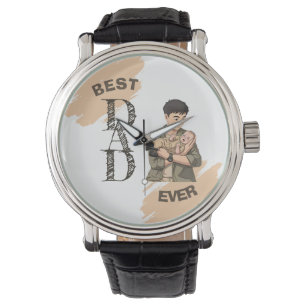 Minimalistischer erster Vatertag im Anime-Stil Armbanduhr