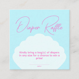 Minimalistischer Erstgeburt Girl Pink Diaper Raffe Begleitkarte