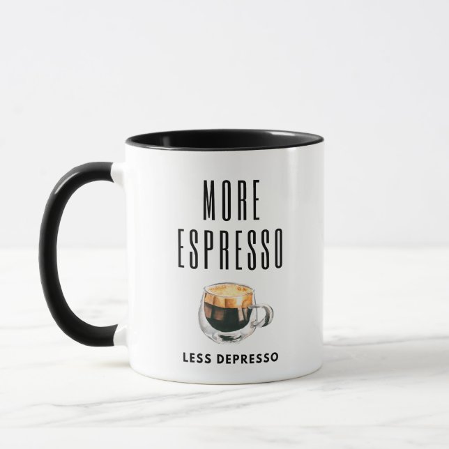 Minimalistischer Espresso Funny Ästhetischer Kaffe Tasse (Links)