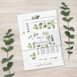 Minimalistischer Eukalyptus Einladungsbanderole