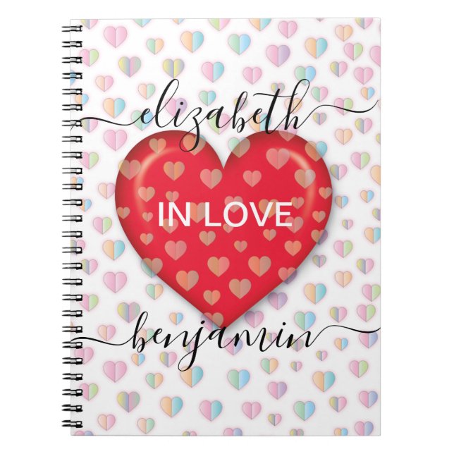 Minimalistischer Fall in der Liebe Herz mit Herzkl Notizblock (Vorderseite)