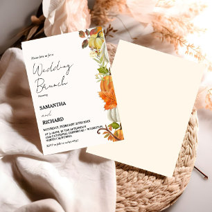 Minimalistischer Fall Pumpkin Wedding Brunch Einladung