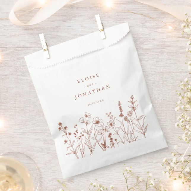 Minimalistischer Fall Terracotta Wildblume Boho We Geschenktütchen (Ausgeschnitten)