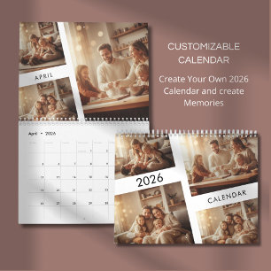 Minimalistischer Familienfoto-Kalender 2026 Kalender